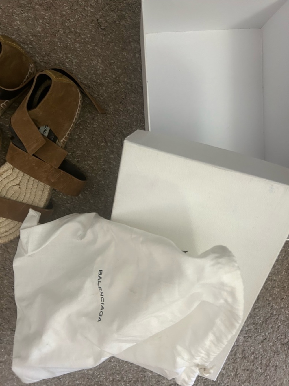 Balenciaga Brown Suede Espadrille Sandal Wedge - Picture 4 of 5